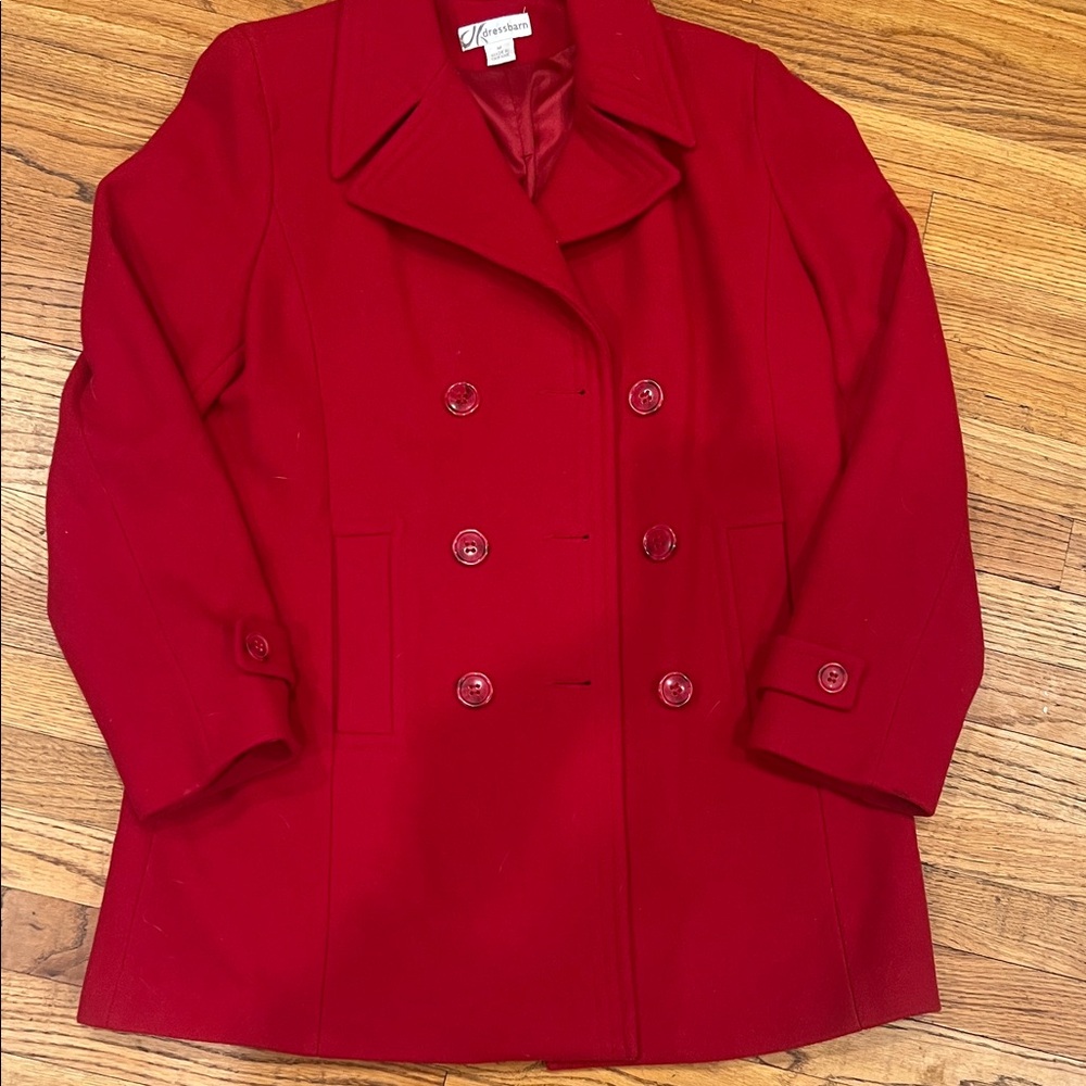 Red Dress Barn Double-Breasted Pea Coat